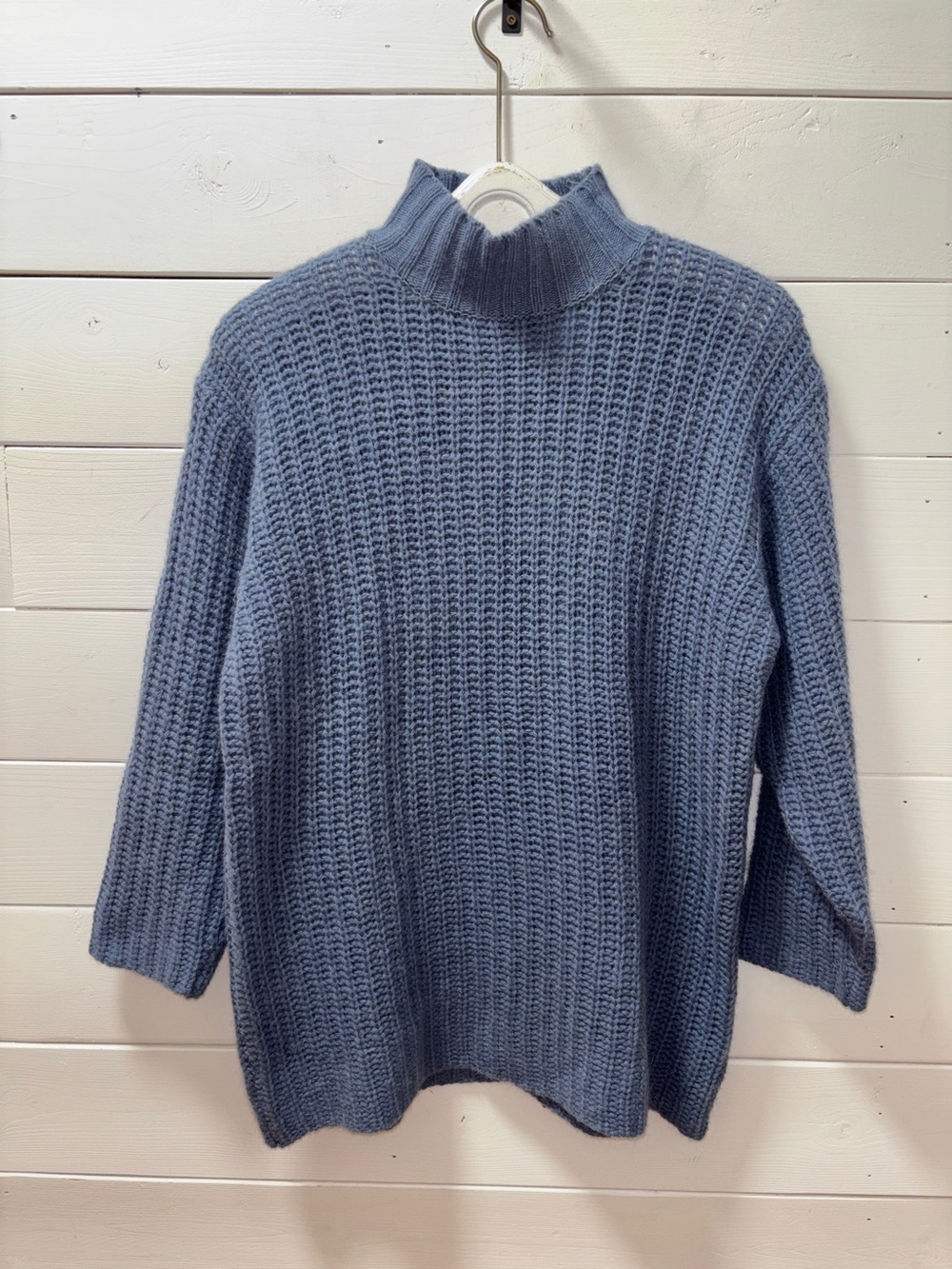 Jacob vintage Chunky Knit Turtleneck Sweater – Blue Grey – Size S - Picture 3 of 10